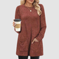 Wholesale Women’s Ribbed Pocket Tunic Sweater – Mid-Long Knit Pullover