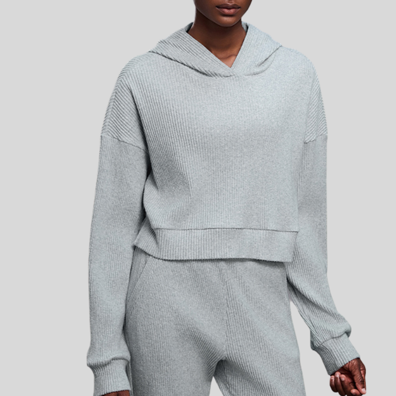 Loose-fitting sports pants + hooded sports sweatshirt two-piece set