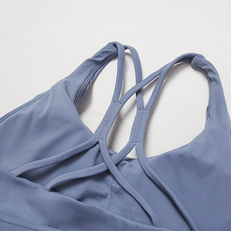 Cross-back sports bra+Hip-lifting leggings 2-PIECE SET