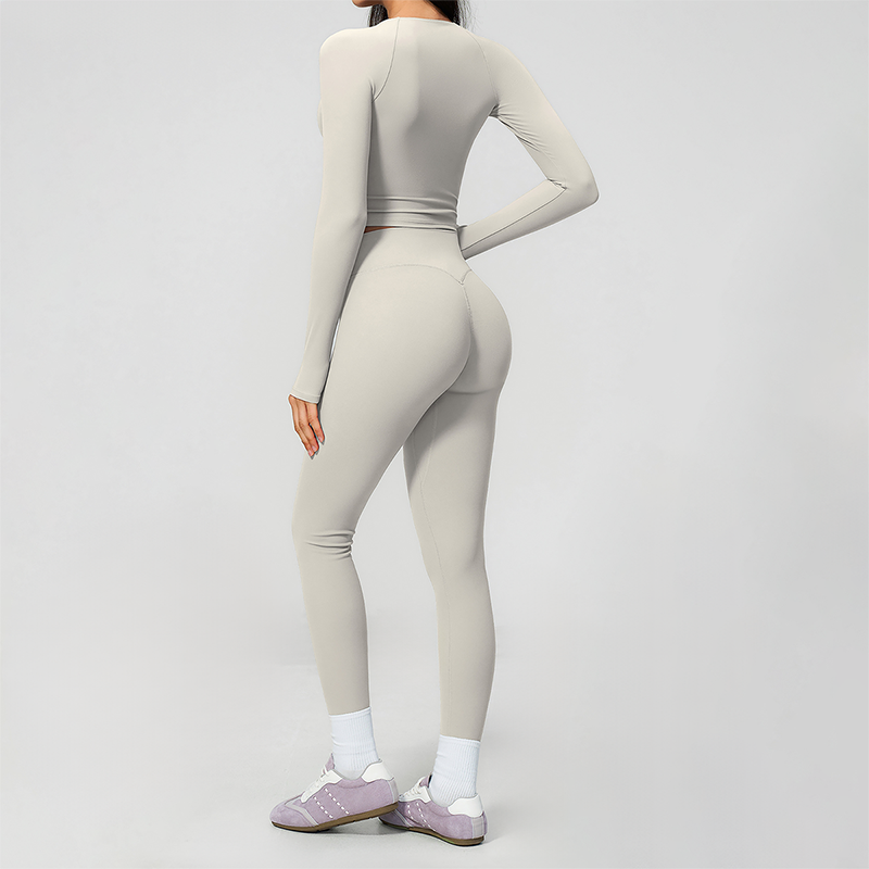 Wholesale Women's Cream-Feel Fleece Long Sleeve Top & High-Waist Leggings Set