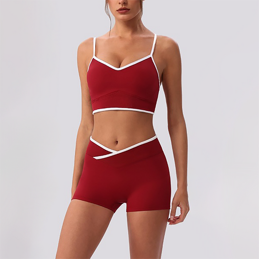 Wholesale Women's Spaghetti Strap Sports Bra & Shorts Set – Naked-Feel Yoga 2-Piece Gym Set