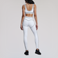 Wholesale contrast color sports bra + elastic leggings