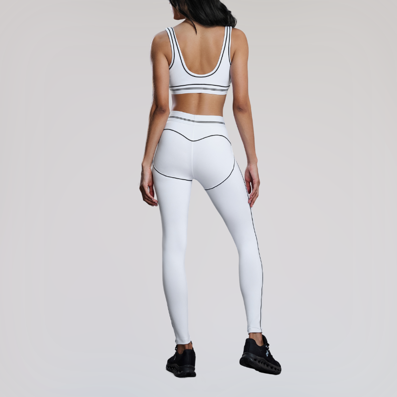 Wholesale contrast color sports bra + elastic leggings