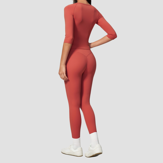 Wholesale Women's Mid-Sleeve Long Pants Yoga Set