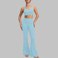 Square Neck Bra + High-Waist Flare Pants 2-Piece Set