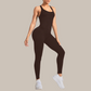 Seamless stretchy yoga bodysuit sports fitness jumpsuit