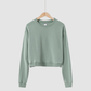 Wholesale solid color cotton short round neck sweatshirt