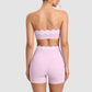 Women's Activewear Padded Color-Block Sports Bra & High-Waist Shorts Yoga Set