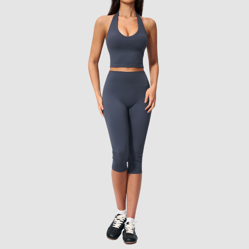 Wholesale Women's Sports Bra and Mid-Length Shorts Set – Brushed Peach-Lift Yoga Set