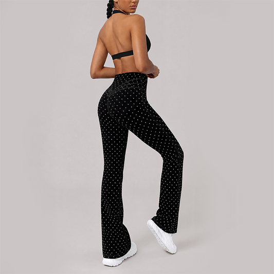 Wholesale Women's Polka Dot Yoga Set – Breathable Naked-Feel Training Running Activewear