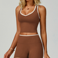 Wholesale Women's Color-Block Open-Back Sports Vest – Seamless Cutout Activewear