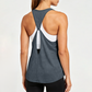 Women's Loose Yoga Tank Top Sexy Backless Athletic Cover-Up Vest