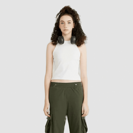 Wholesale Women’s Washed Racerback Tank – Cropped Cotton Blend Streetwear Top