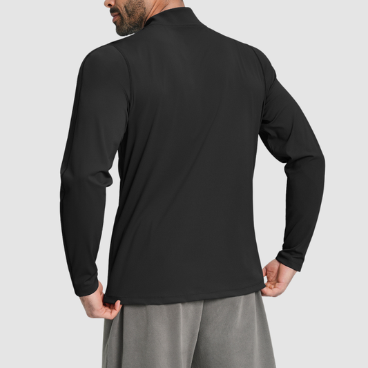 Wholesale Men's Half-Zip Mock Neck Long Sleeve Athletic Top – Moisture-Wicking Gym Fitness Training Shirt
