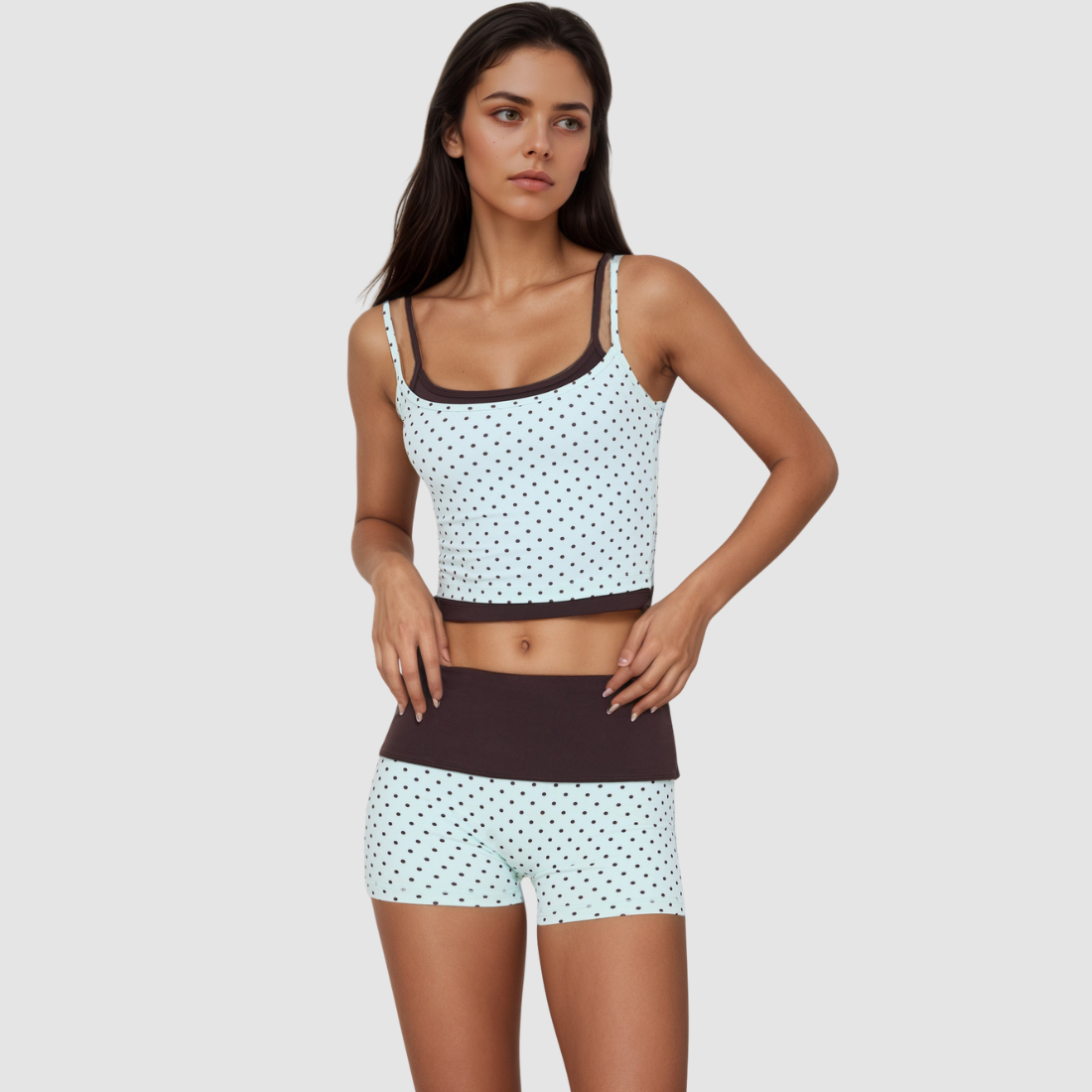 Wholesale Women’s Polka-Dot Tank + Bike Shorts Set
