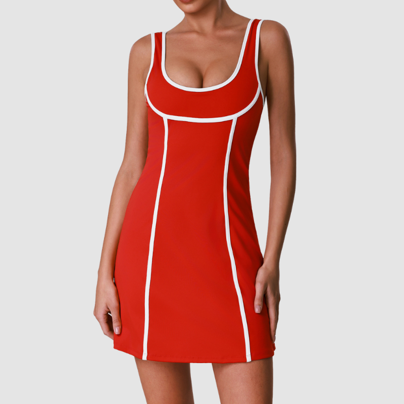 Wholesale color-blocked anti-slip tennis skirt | Wonderxfans bulk activewear