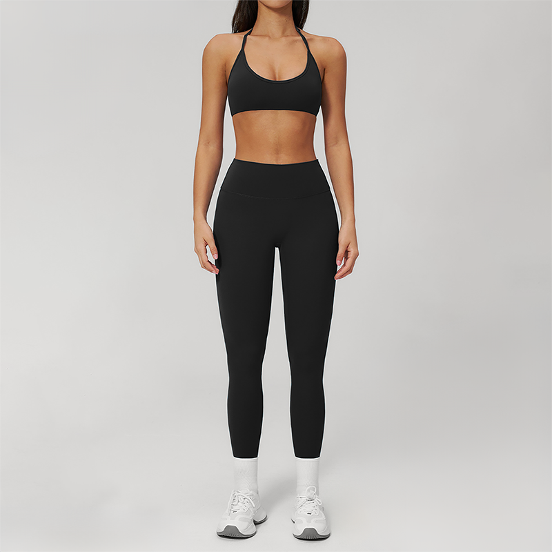 Wholesale Naked-Feel Seamless Sports Bra & High-Waist Biker Shorts Set – Quick-Dry Yoga 2-Piece