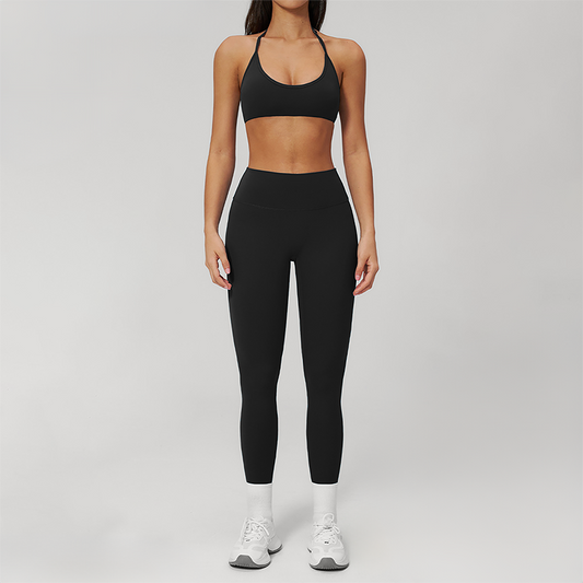 Wholesale Naked-Feel Seamless Sports Bra & High-Waist Biker Shorts Set – Quick-Dry Yoga 2-Piece