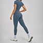 Wholesale Round Neck Short Sleeve Tank Top+High Waist Legging 2-piece Set
