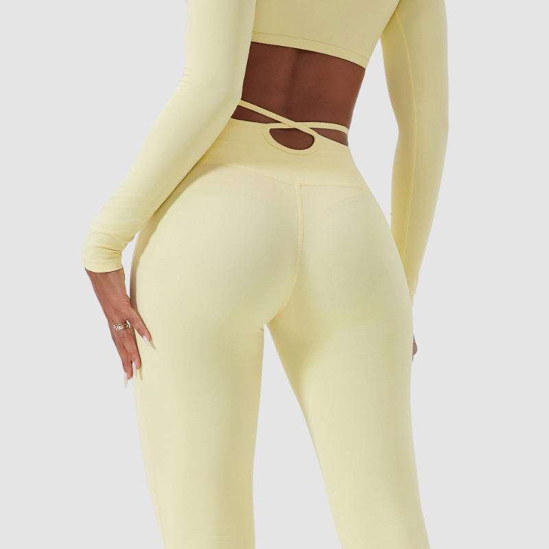 Wholesale cutout high-waisted top + flared pants