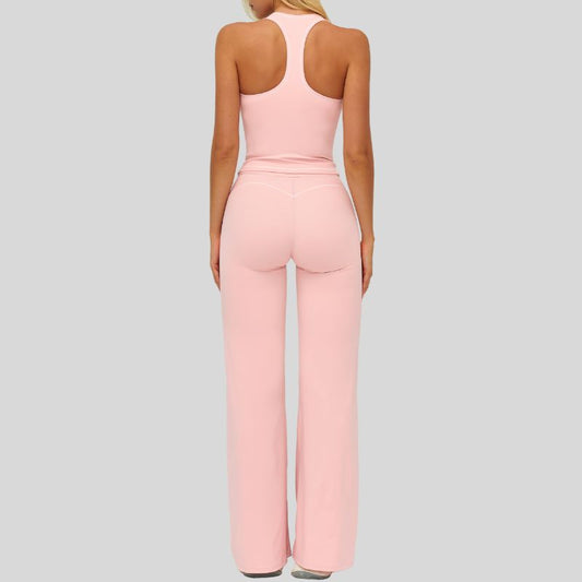 Wholesale Contrasting racerback tank top+ High-waisted | Wonderxfans bulk activewear