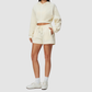 Wholesale Women's Relaxed Fleece-Lined  Zip Up Hoodie & Sweat Shorts Set