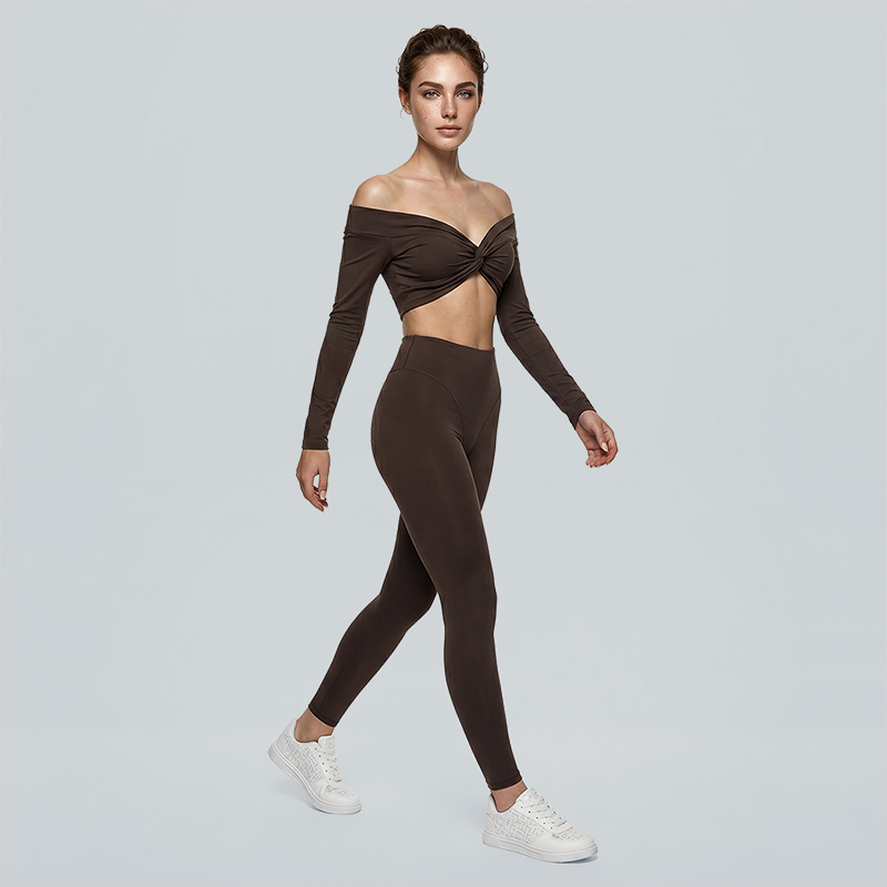 High-Elastic Quick-Dry Bare-Skin Long Sleeve Cover-Up + Bra + Leggings 3-piece set