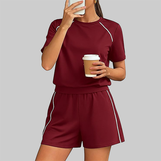 Wholesale Women's Short Sleeve T-Shirt & Shorts Casual Athletic Set