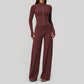 Wholesale Women's Zip-Up Yoga Jacket Set – Relaxed Wide-Leg Pants Activewear Set