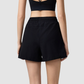 Wholesale Women's Faux Two-Piece Yoga Shorts with Pockets