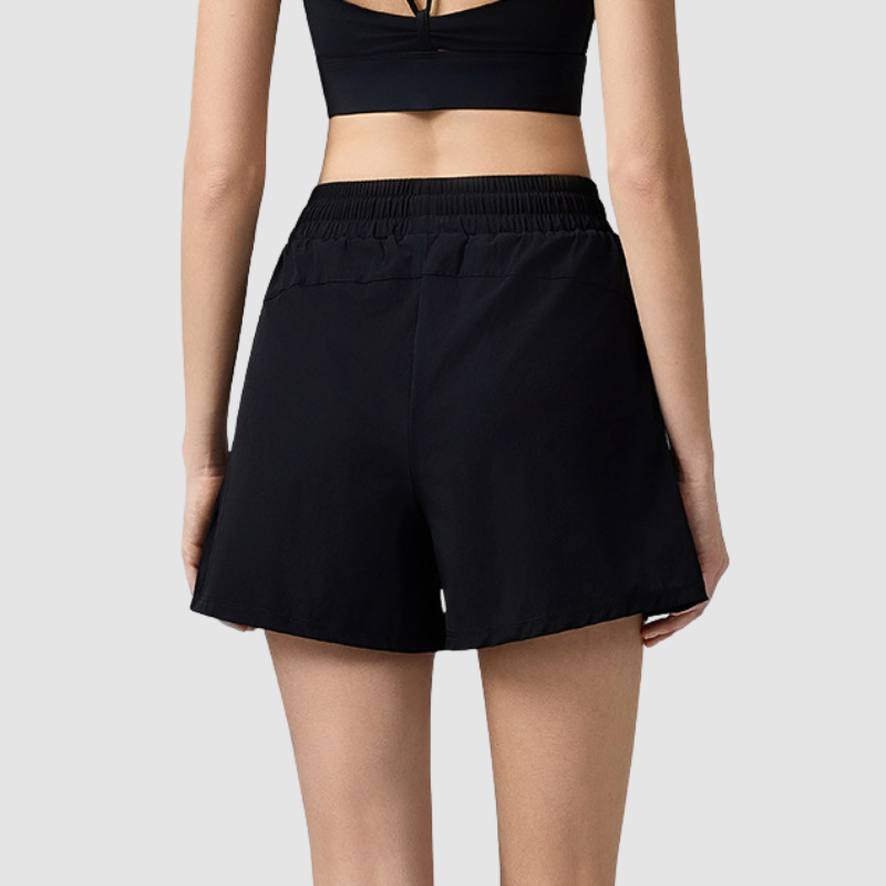 Wholesale Women's Faux Two-Piece Yoga Shorts with Pockets