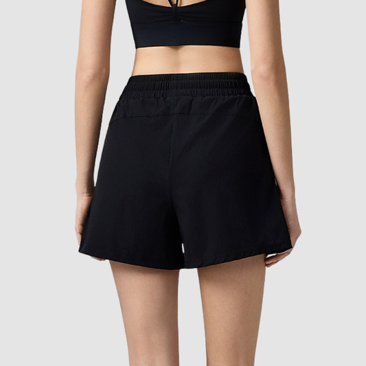 Wholesale Women's Faux Two-Piece Yoga Shorts with Pockets