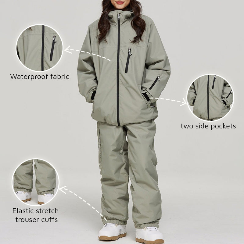 Windproof and warm unisex ski suit set
