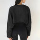 Washed Loose Fit Crop Top Sweatshirt