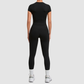 Wholesale Women's Naked-Feel Short Sleeve Top + High-Waist Leggings Set – Peach Lift Yoga Fitness Activewear