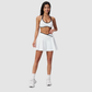 Wholesale Women's Color Block Sports Bra & Anti-Exposure High-Waist Mini Skirt Set – Naked Feel Yoga Gym Activewear