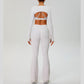 Naked Feel Sports Bra+Long sleeve jacket+High-waisted flared pants 3-Piece Set