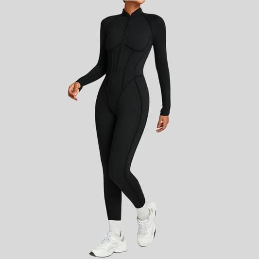 Wholesale Stand-up collar zipper jumpuit | Wonderxfans bulk activewear