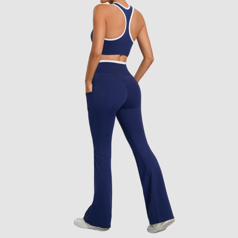 Wholesale contrasting vest+cross waistline Pants set | Wonderxfans bulk activewear