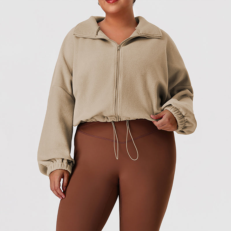 Wholesale plus-size loose-fitting fleece jacket