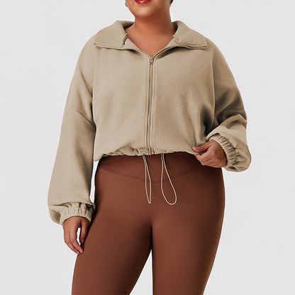 Wholesale plus-size loose-fitting fleece jacket