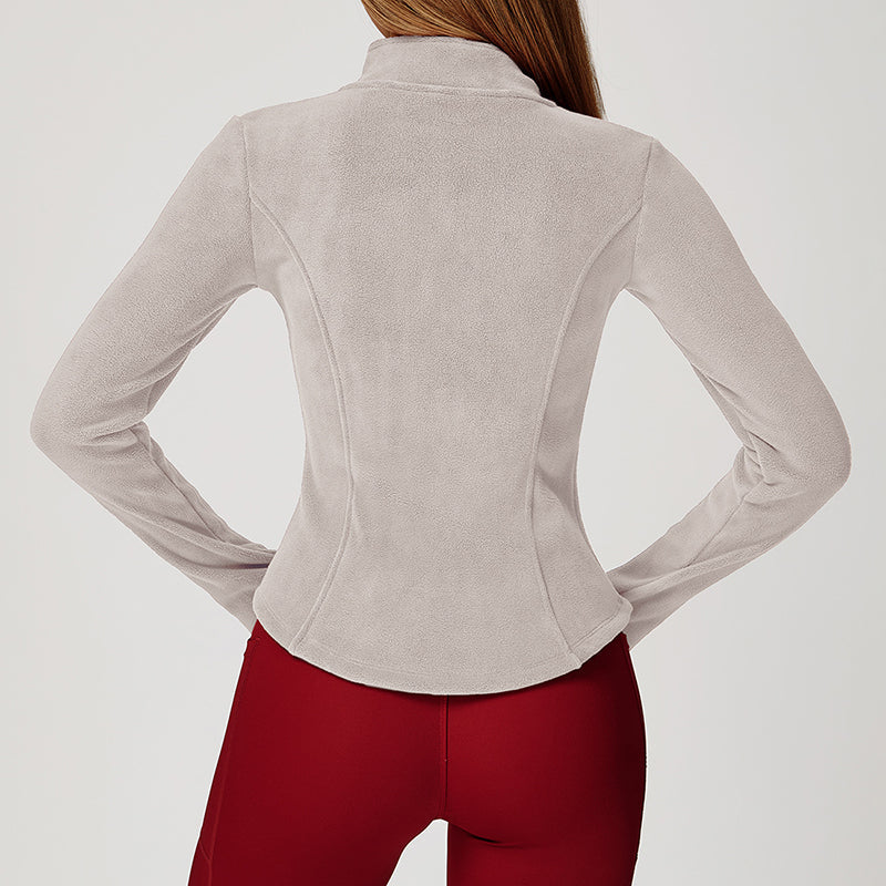 Shearling outdoor high-neck slim-fit warm jacket