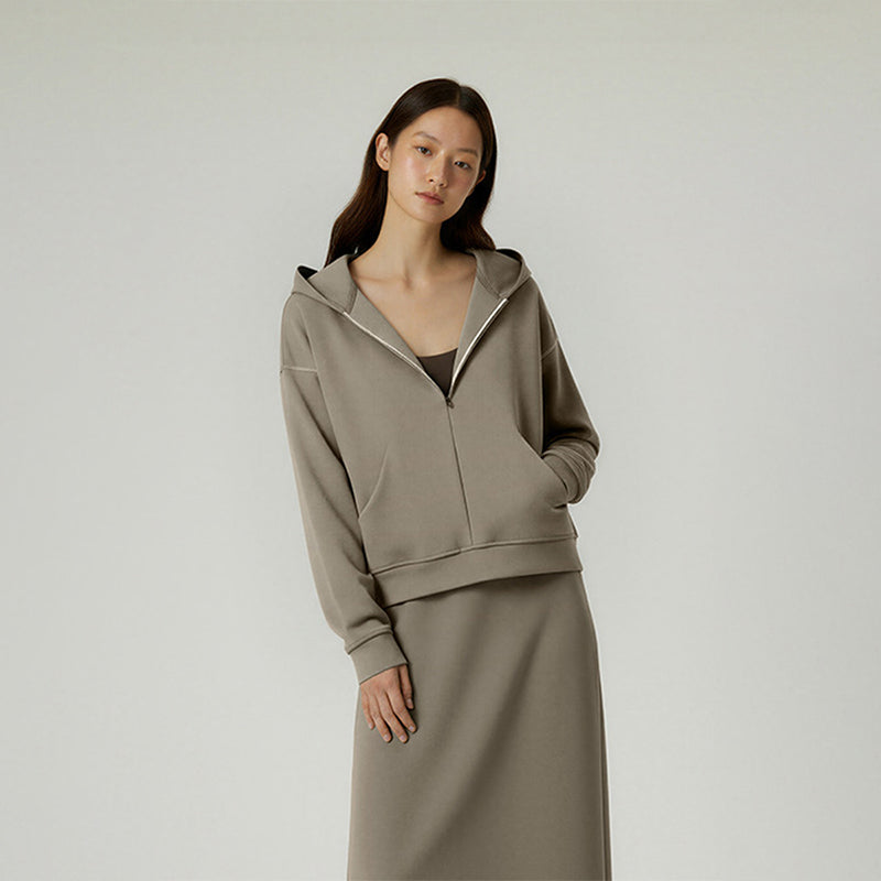 Air layer hooded sweatshirt