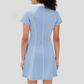Wholesale Women's Polo Collar Tennis Dress – Color-Block Short-Sleeve Anti-Exposure Sports Dress