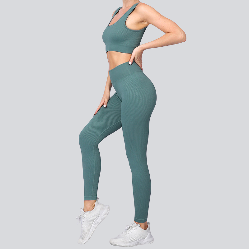 Leggings de yoga sin costuras y juego de dos piezas