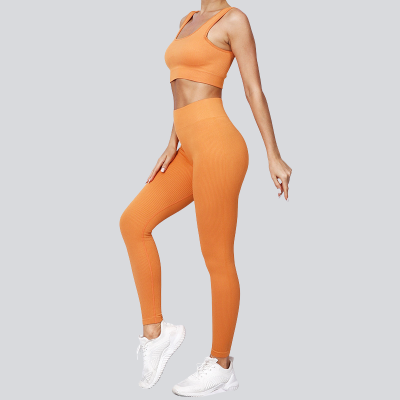 Seamless yoga leggings and tank top two-piece set