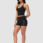 Wholesale Color Block V-Neck Sports vest & Fold-Up Shorts Set