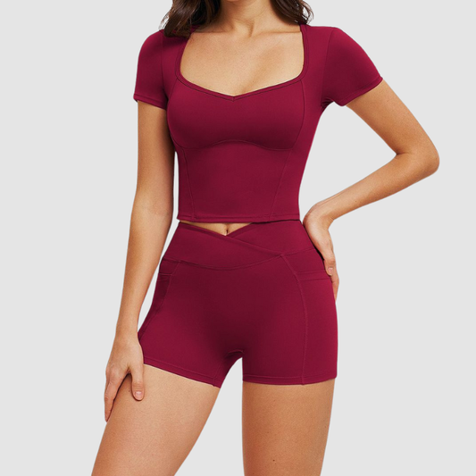 Wholesale Short-Sleeved T-shirt + High-Waisted Shorts