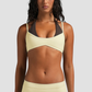 Wholesale Women's Halter Neck Faux Two-Piece Sports Bra with Adjustable Straps