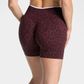 Wholesale Women's Seamless Leopard Print High-Waist Yoga Shorts